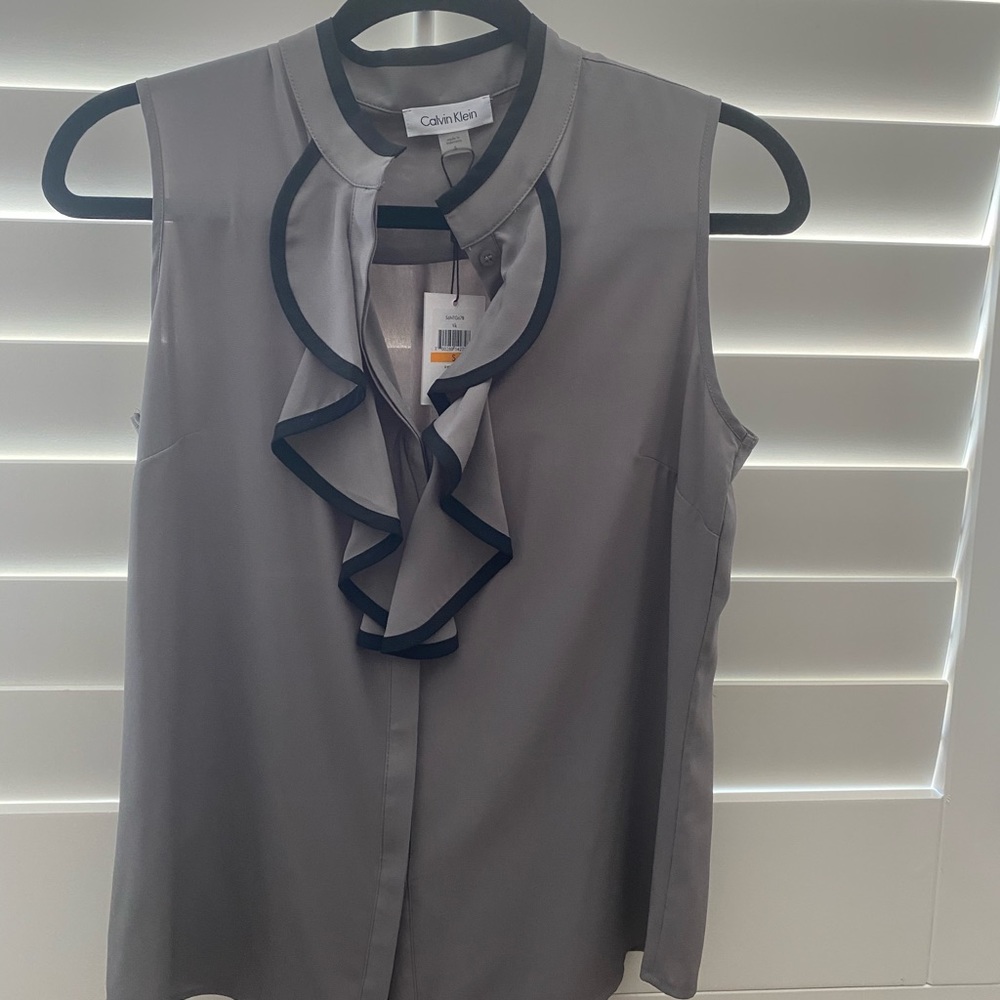Calvin Klein ruffle blouse. New with tags